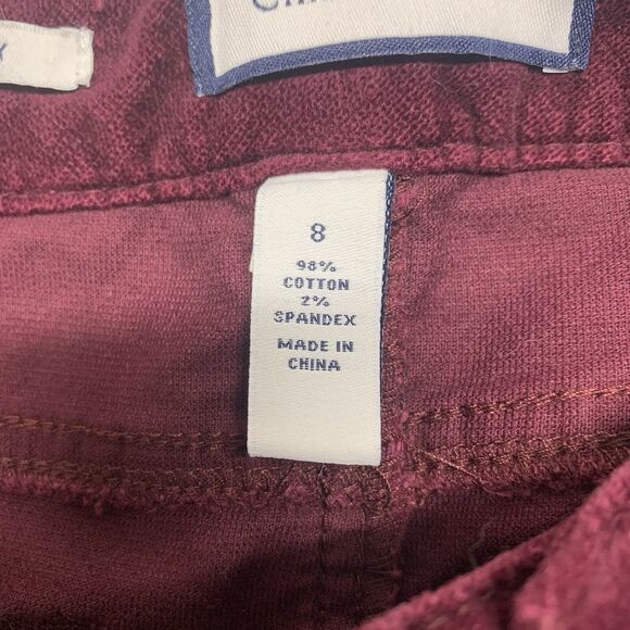 Charter Club Pant Bristol Tummy Slimming Skinny Leg Velvet Maroon Sz 8 MSRP $59 - Picture 8 of 11